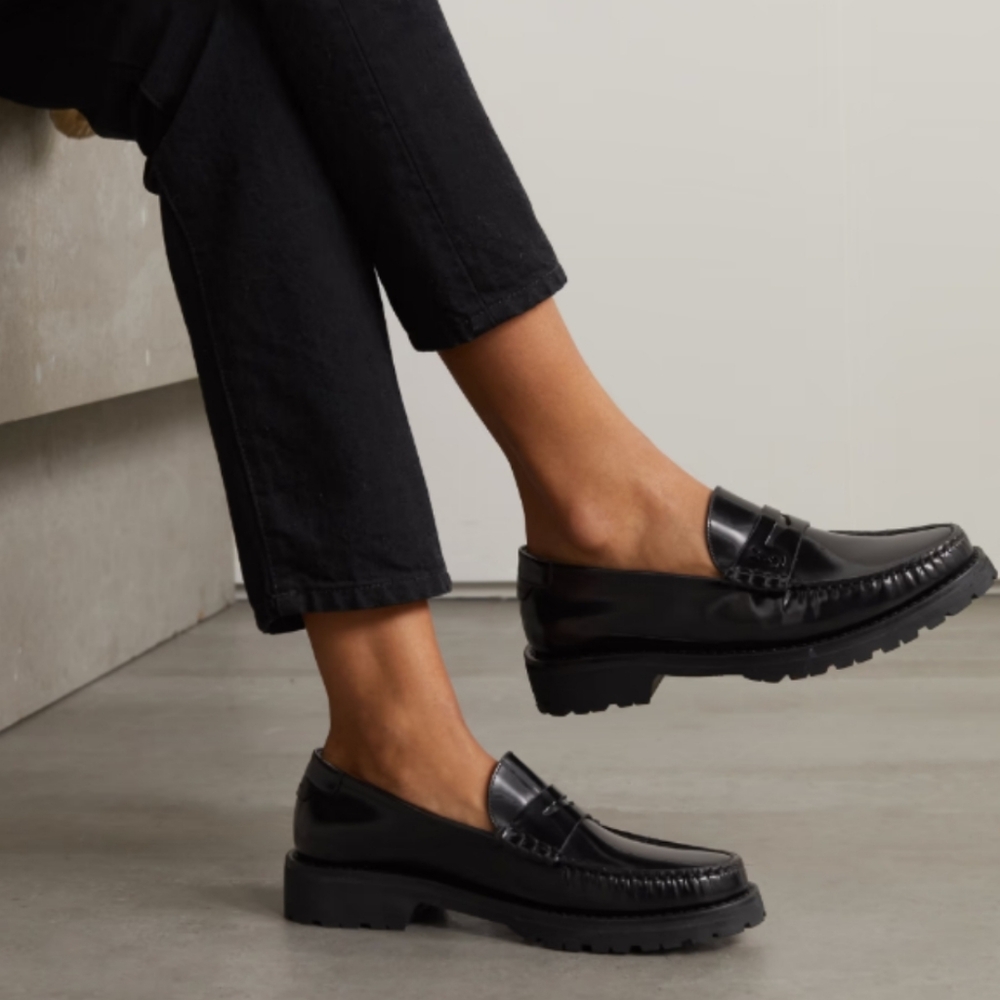 Saint Laurent Black Penny Loafer